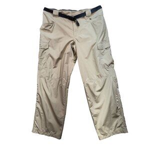 Vintage Cabelas Guidewear Mens Cargo Pants XL30 Beige Belted Workwear Outdoors